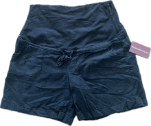 Load image into Gallery viewer, L Thyme Maternity Linen Blend Shorts in Black
