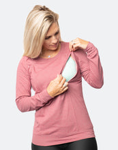 Load image into Gallery viewer, Active top for breastfeeding and pregnancy. Maternity clothes by Cadenshae. Long Sleeve maternity top. Jumper.

