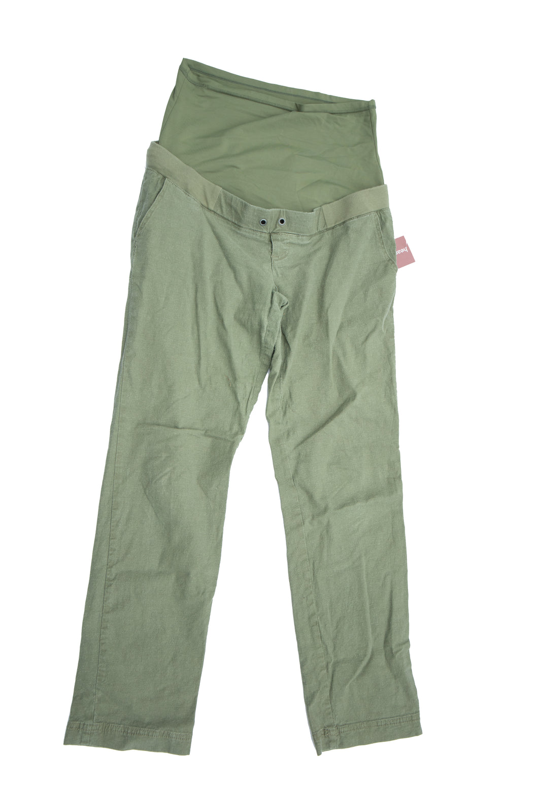 CLEARANCE M Thyme maternity Green Linen Pants