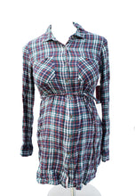 Load image into Gallery viewer, CLEARANCE  M Thyme Maternity Flannel top in Plaid
