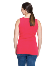 Load image into Gallery viewer, Momzelle  lift access basic nursing tank This maternity top  is for breastfeeding and is fitted. Pink
