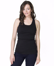 Load image into Gallery viewer, Momzelle  lift access basic nursing tank This maternity top  is for breastfeeding and is fitted. Black
