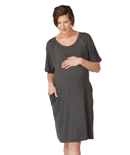 Maternity hospital gown. Birthing gown. Breastfeeding night gown. 