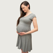 Load image into Gallery viewer, M HAZEL AND JOOLS Maternity Circle Dress Cap Sleeve in Pebble
