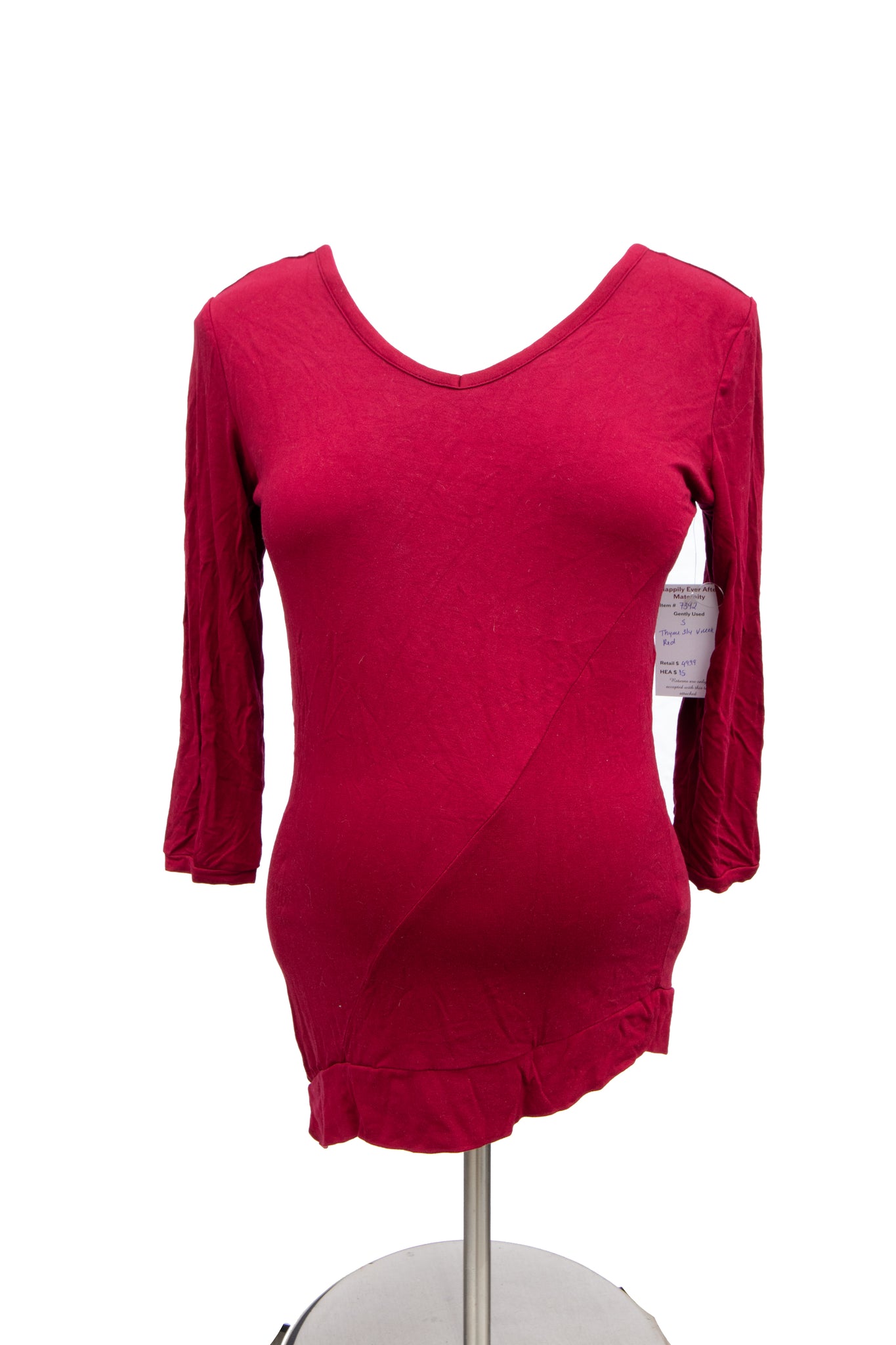 S Thyme maternity Long Sleeve top in a Rich red – Happily Ever After  Maternity