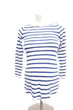 Load image into Gallery viewer, XS Old Navy Maternity Long Sleeve Top in Blue and White Stripe
