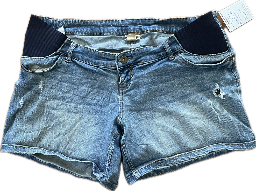 XL Indigo Blue Maternity Denim Shorts 5.5