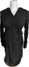Load image into Gallery viewer, M H&amp;M Mama Maternity Shirt Dress in Black
