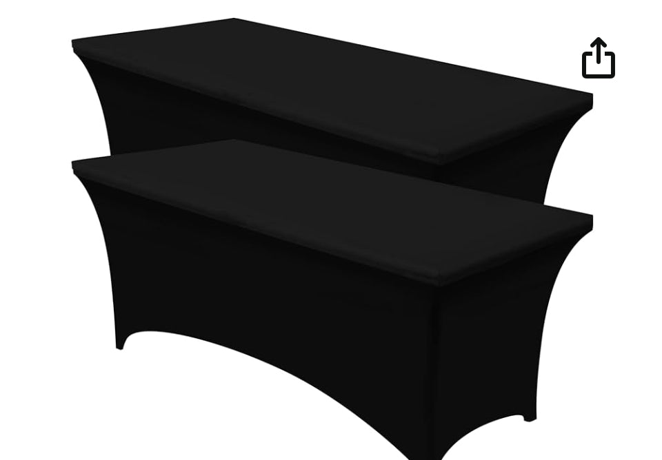 6 Foot long Black Table Cloth for Vendor Tables