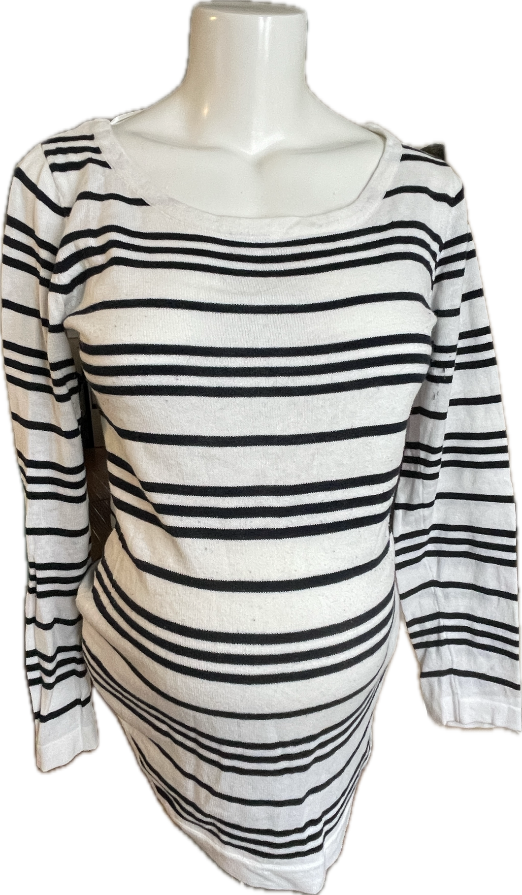 CLEARANCE M Thyme Maternity Sweater in Cream and black stripe