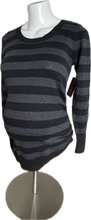 Load image into Gallery viewer, CLEARANCE S Old Navy Maternity Sweater Black and Grey Stripe
