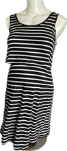 Load image into Gallery viewer, S Old Navy Maternity Feeding Dress in Black and White stripe
