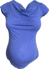 Load image into Gallery viewer, XS Thyme Maternity Cap Sleeve Top in Blue
