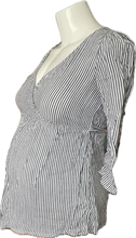 Load image into Gallery viewer, XS Old Navy Maternity Blouse in Blue and White Stripe
