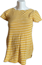 Load image into Gallery viewer, M Old Navy Maternity Top Mustard and White Stripe

