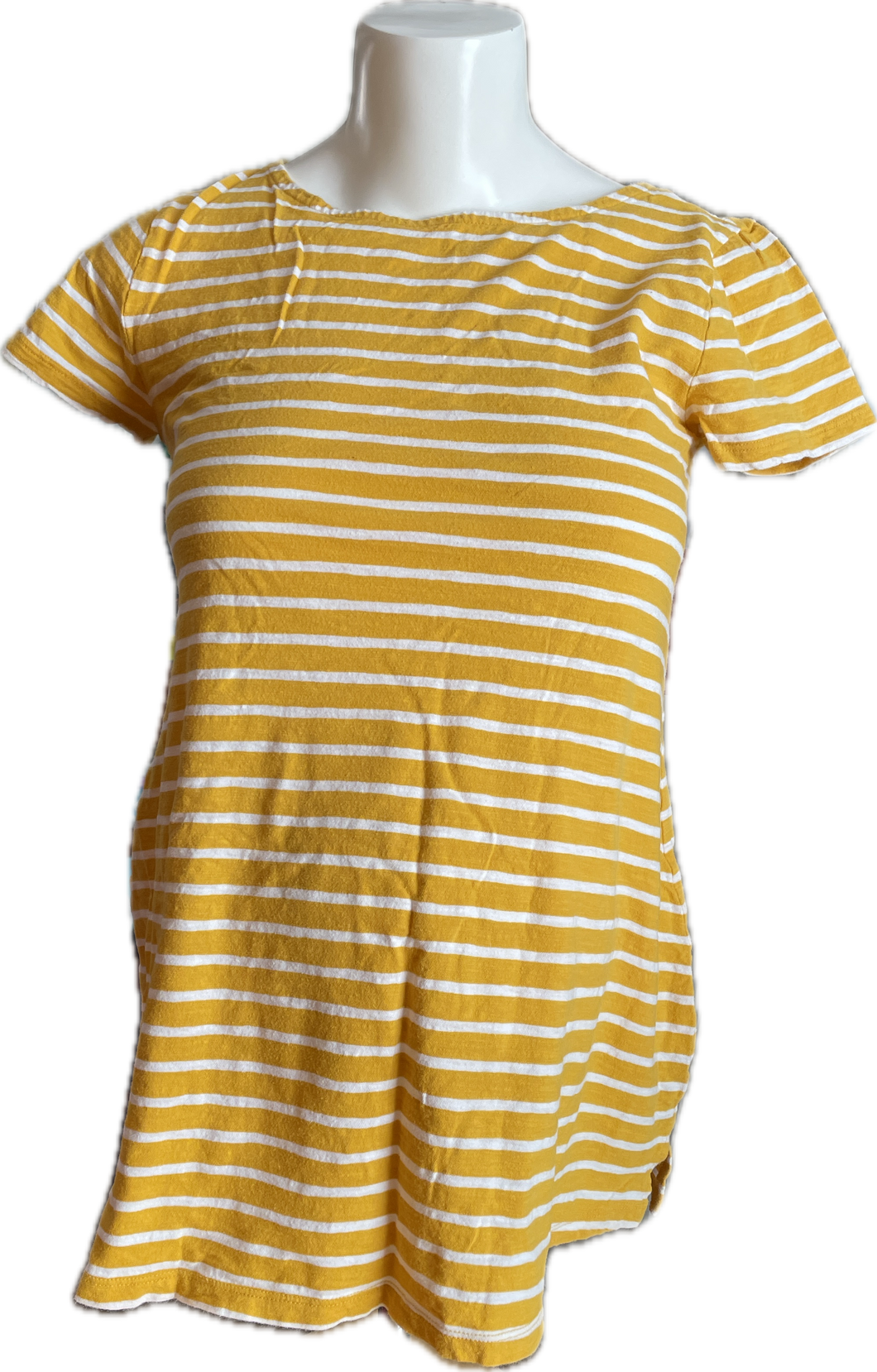 M Old Navy Maternity Top Mustard and White Stripe