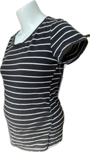 Load image into Gallery viewer, M Bump Start Maternity  Black and White Stripe Top

