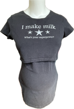 Charger l&#39;image dans la galerie, L Momzelle Feeding Top &quot;I make milk What&#39;s your Super Power?&quot;
