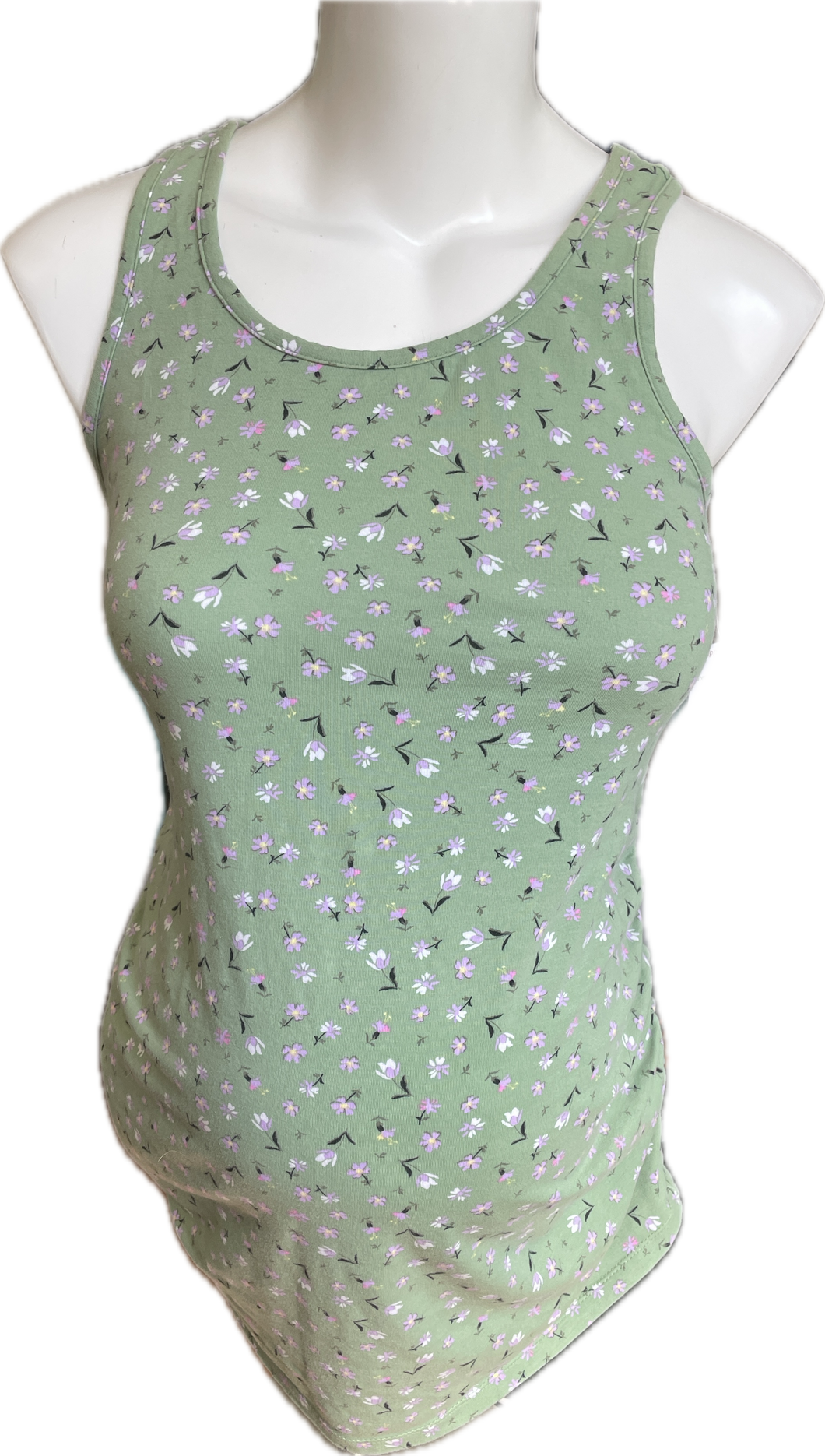 M Paisley Sky Maternity Tank top in Green Floral