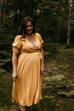 Load image into Gallery viewer,  PinkBlush Maternity Maxi Dress in Mustard Size Large Pregnancy 
