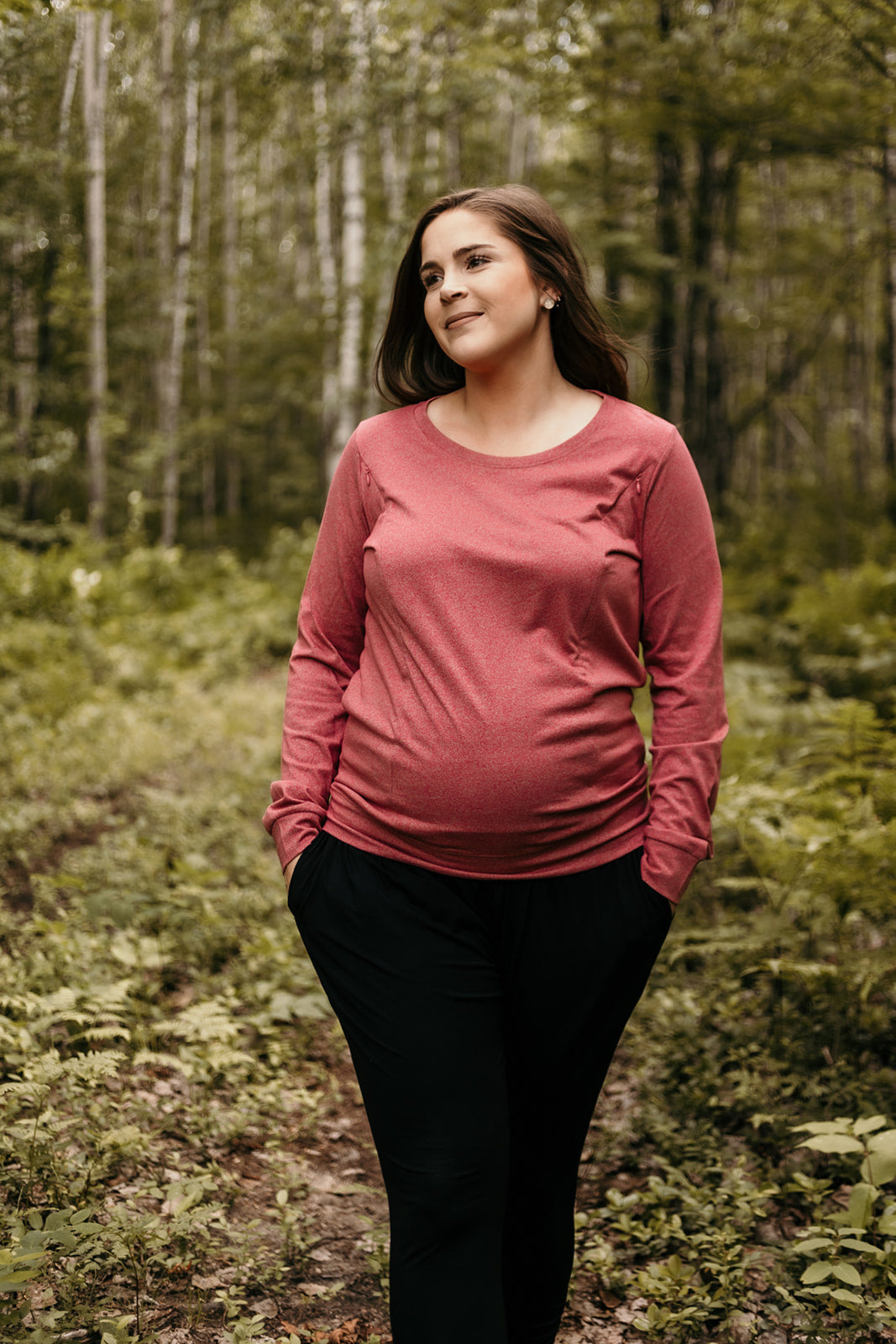 CLEARANCE *New* Cadenshae Feeding Top - Crew Neck Jumper in Rose Marie –  Happily Ever After Maternity