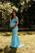 Load image into Gallery viewer, Maternity gown dress for photoshoot pregnancy maxi baby shower. Maternity clothes
