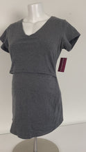 Load and play video in Gallery viewer, XL Thyme Maternity Grey Basic  Feeding T-Shirt

