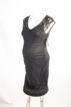 Load image into Gallery viewer, H&amp;M Mama Maternity Black Dress in Lace  Affordable Canadian Pregnant Pregnancy clothes sustainable maternity preloved  Size Large
