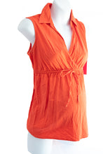 Load image into Gallery viewer, Motherhood maternity tank top in orange. Pregnancy top summer Affordable size medium Canadian. Canada. 
