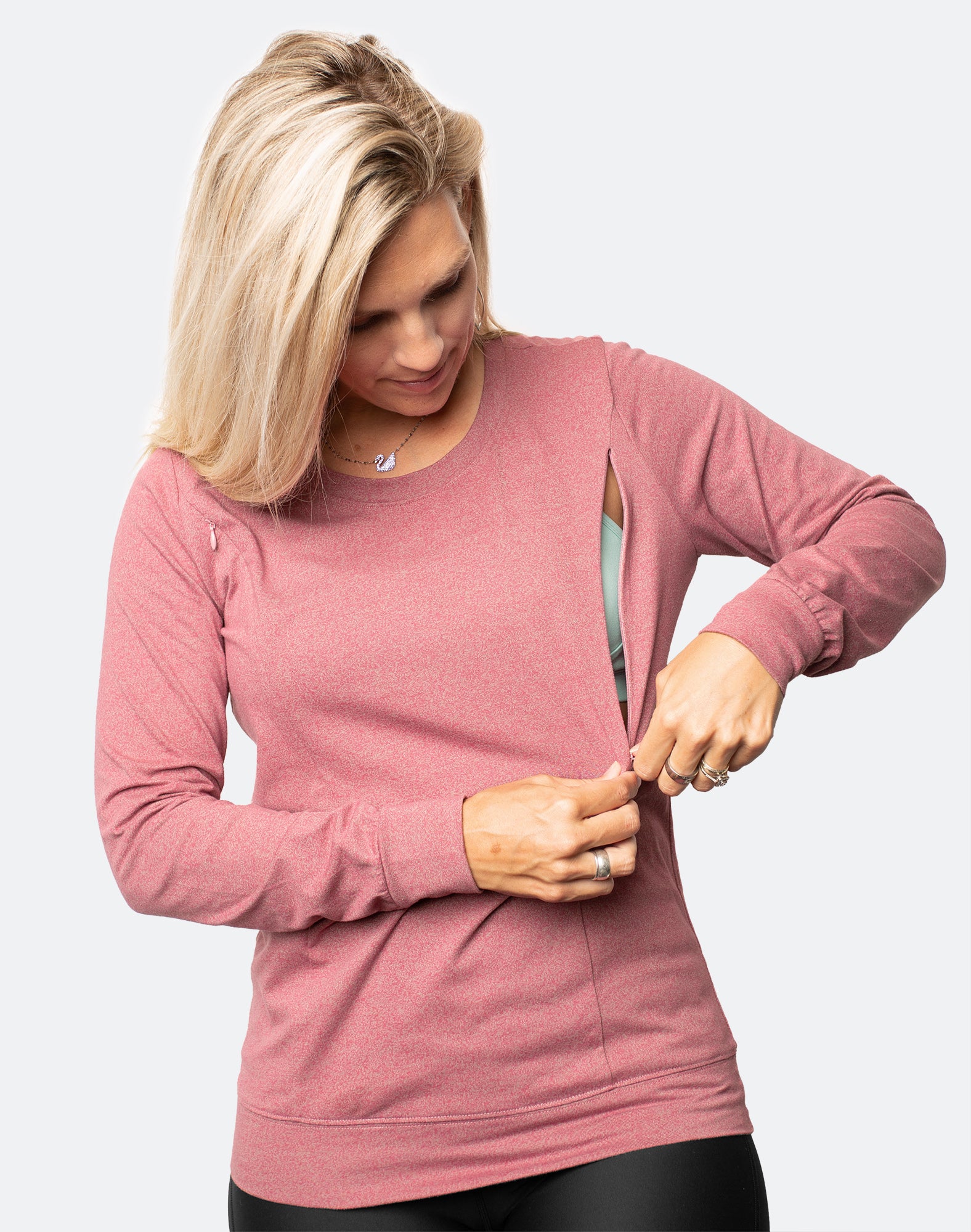CLEARANCE *New* Cadenshae Feeding Top - Crew Neck Jumper in Rose Marie –  Happily Ever After Maternity