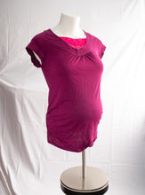 Charger l&#39;image dans la galerie, S Thyme Maternité T-shirt basique avec un peu de dentelle 2 couleurs
