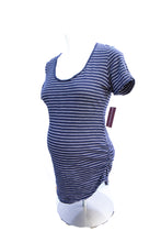 Load image into Gallery viewer, Motherhood Maternity Basic T-Shirt Stripe Fitted Size Large.  Affordable Canadian Pregnant Pregnancy clothes sustainable maternity preloved 
