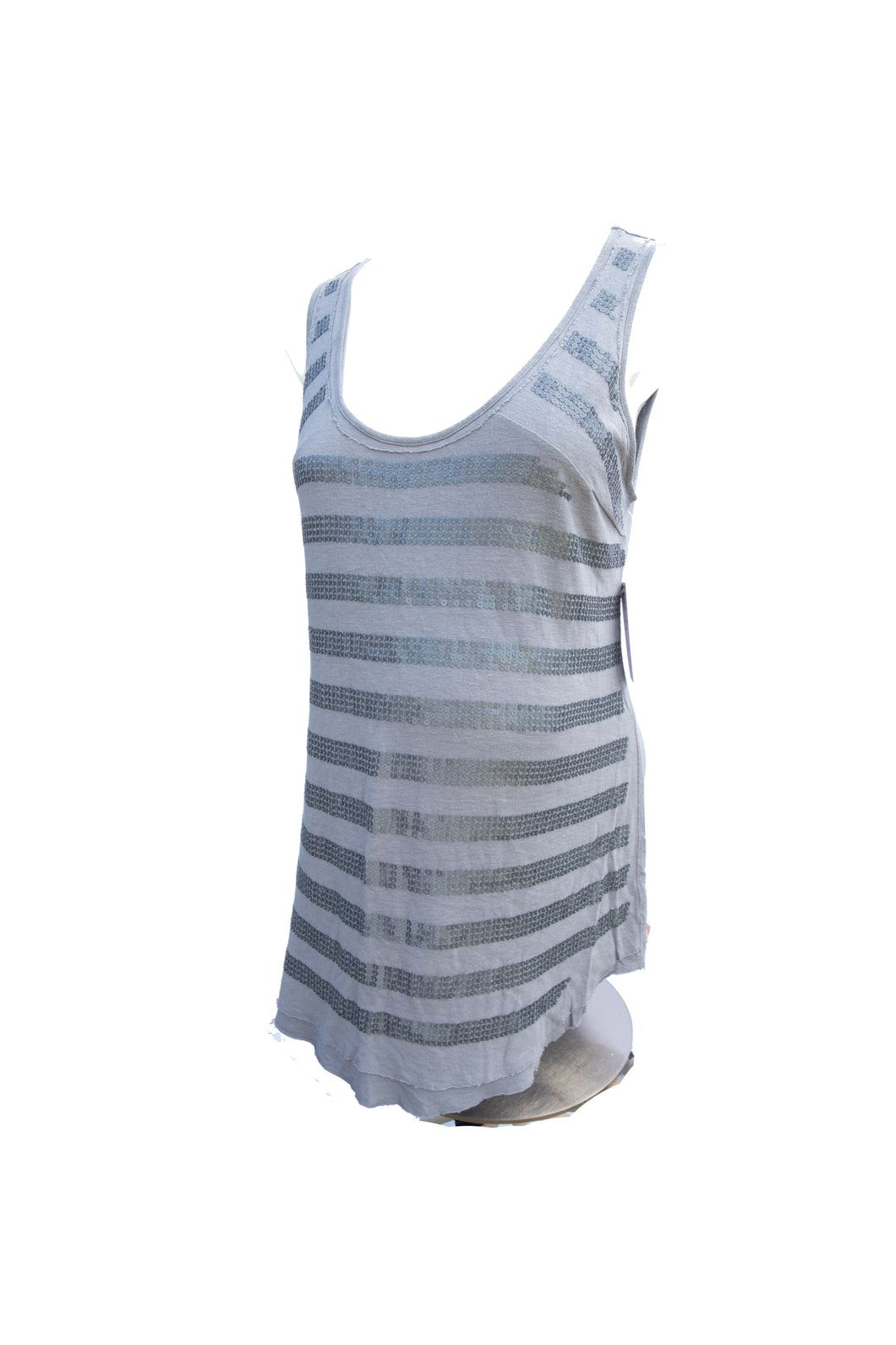 Liz Lang maternity tank top in grey with sequence. maternity clothes summer pregnancy