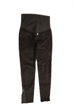 Load image into Gallery viewer, Thyme Maternity Skinny Cords in black Fall Winter Spring Pregnancy

