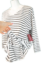 Load image into Gallery viewer, DUE DATE XXL Old Navy  Feeding Top in Black and White Stripe
