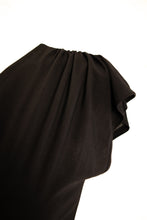 Load image into Gallery viewer, Little black maternity dress pregnancy #LBD knee length floral belt
