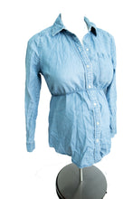 Load image into Gallery viewer, DUE DATE S Motherhood Maternity Denim Top with optional Belt
