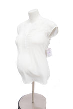 Charger l&#39;image dans la galerie, XS A Pea in The Pod Cap Sleeve Maternity Blouse in White
