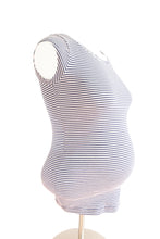 Load image into Gallery viewer, XS A Pea In The Pod Short Sleeve Maternity Top in Pink &amp; Blue Stripe
