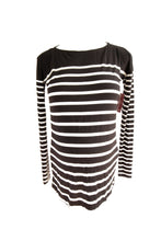 Load image into Gallery viewer, XS A Pea in the Pod Maternity Long Sleeve Top in B&amp;W stripe
