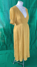 Load and play video in Gallery viewer,  PinkBlush Maternity Maxi Dress in Mustard Size Large Pregnancy 
