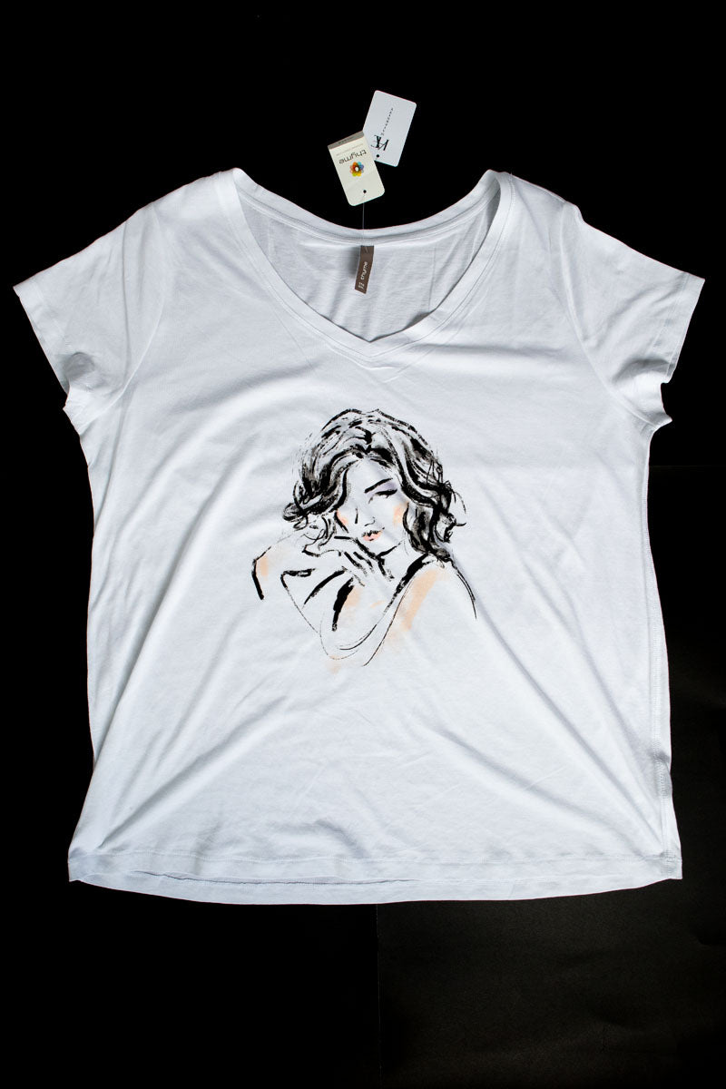 XXL *Nouveau* T-shirt graphique blanc à manches courtes Thyme Maternité