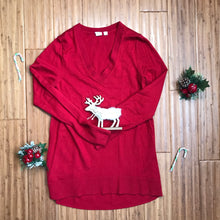 Charger l&#39;image dans la galerie, Gap maternity sweater red v-neck pregnancy clothes
