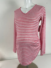 Load image into Gallery viewer, CLEARANCE S Gap Maternity Sweater in Pink &amp; White Stripe
