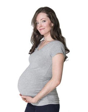 Load image into Gallery viewer, Momzelle short sleeve maternity t-shirt. Short sleeve pregnancy top. Pregnant. Expecting
