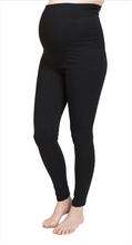 Load image into Gallery viewer, Bedondine maternity leggings black grey. Pregnancy Pregnant comfortable comfy
