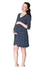 Load image into Gallery viewer, Momzelle Kate maternity &amp; nursing dress. ¾ sleeve long sleeve Maternity clothes Pregnant Breastfeeding
