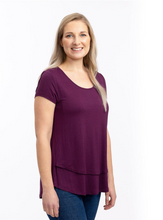 Load image into Gallery viewer, Momzelle maternity &amp; nursing top Zoe Pregnant Pregnancy Lift access. Dahlia Breastfeeding

