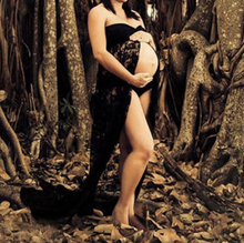 Load image into Gallery viewer, *New* Peek-a-boo-bump Lace Maternity Gown in Black
