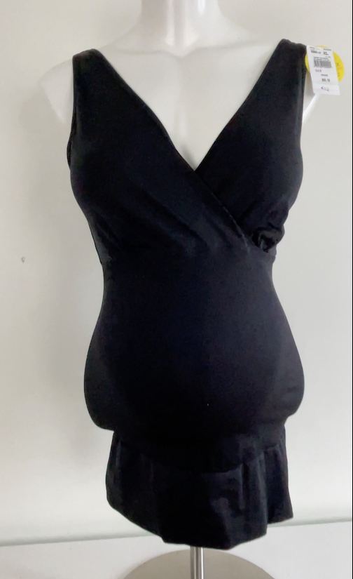 Motherhood bounce back maternity compression tank top. Postpartum 4th trimester. Maternity clothes. Black